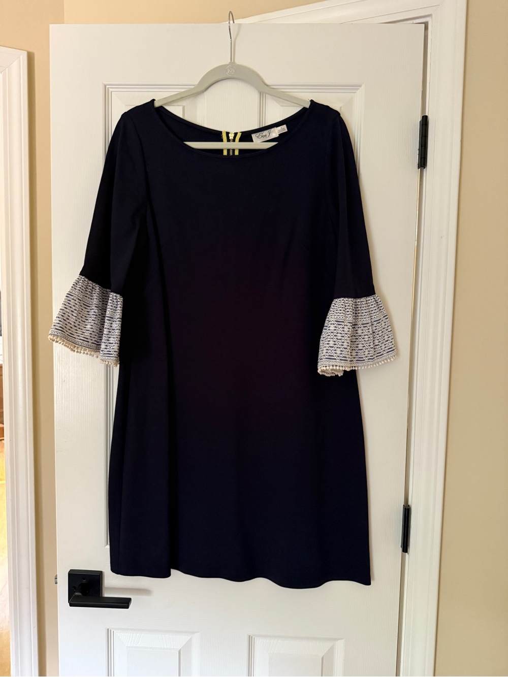 Eliza J Navy Fit and Flare Dress